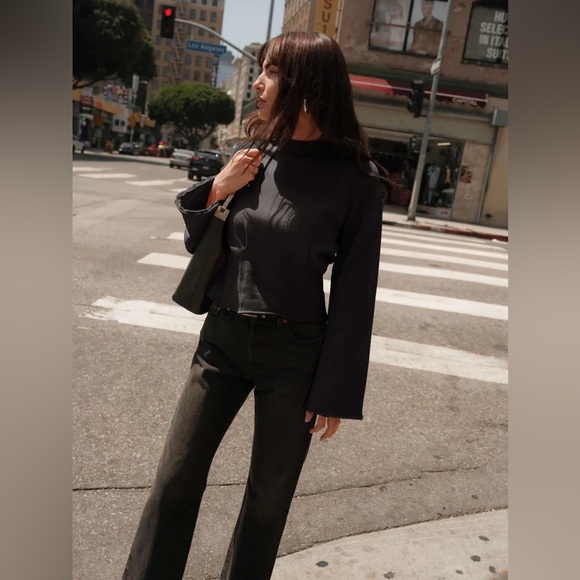 NWT Nation LTD Rocky Sweatshirt Jet Black Women’s Size Large - Picture 2 of 5